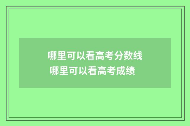 哪里可以看高考分数线 哪里可以看高考成绩
