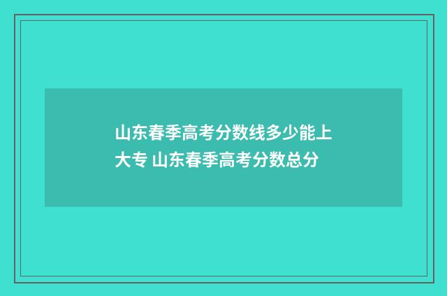 山东春季高考分数线多少能上大专 山东春季高考分数总分