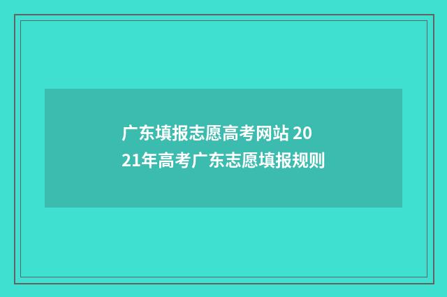 广东填报志愿高考网站 2021年高考广东志愿填报规则
