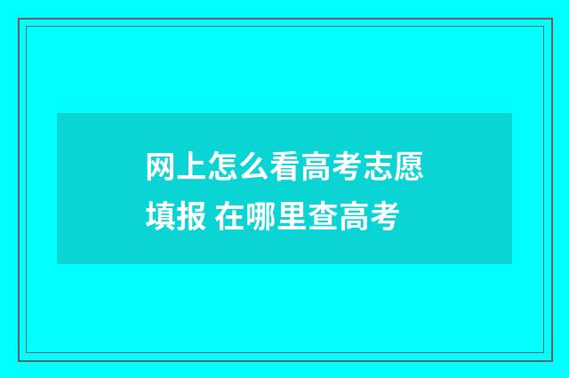 网上怎么看高考志愿填报 在哪里查高考