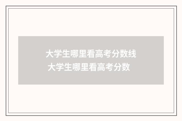 大学生哪里看高考分数线 大学生哪里看高考分数