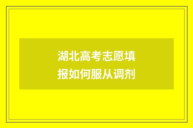 湖北高考志愿填报如何服从调剂