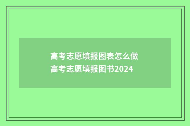 高考志愿填报图表怎么做 高考志愿填报图书2024
