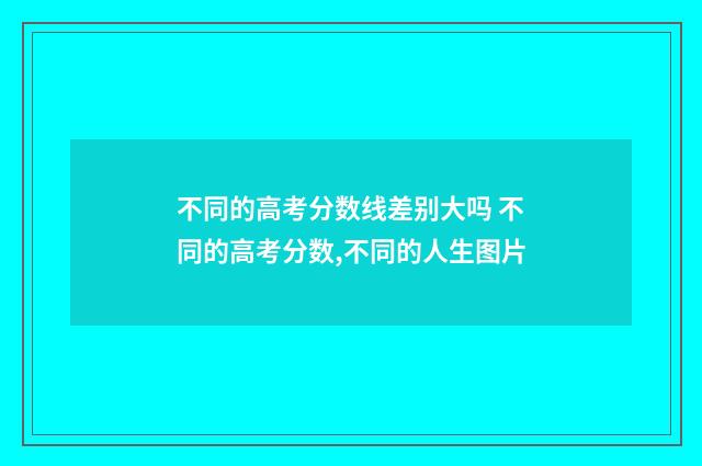 不同的高考分数线差别大吗 不同的高考分数,不同的人生图片