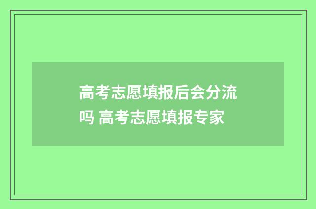 高考志愿填报后会分流吗 高考志愿填报专家