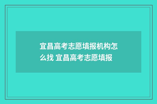 宜昌高考志愿填报机构怎么找 宜昌高考志愿填报