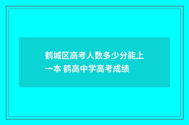 鹤城区高考人数多少分能上一本 鹤高中学高考成绩