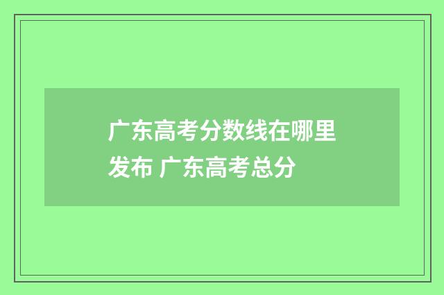 广东高考分数线在哪里发布 广东高考总分