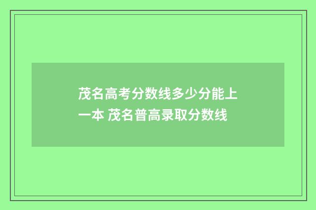 茂名高考分数线多少分能上一本 茂名普高录取分数线