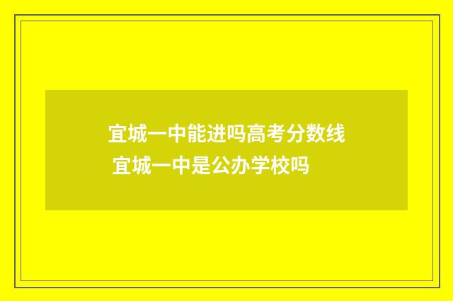 宜城一中能进吗高考分数线 宜城一中是公办学校吗