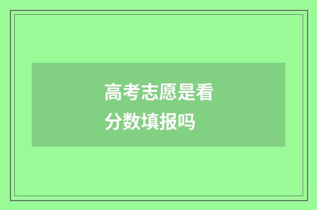 高考志愿是看分数填报吗