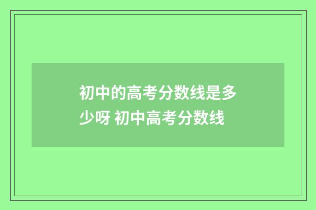 初中的高考分数线是多少呀 初中高考分数线