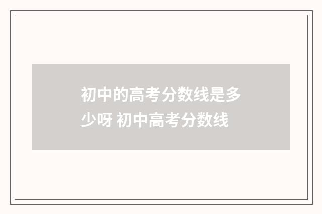 初中的高考分数线是多少呀 初中高考分数线
