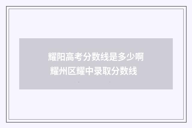 耀阳高考分数线是多少啊 耀州区耀中录取分数线
