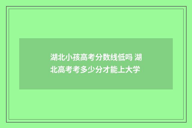 湖北小孩高考分数线低吗 湖北高考考多少分才能上大学