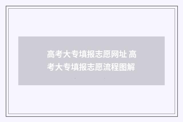 高考大专填报志愿网址 高考大专填报志愿流程图解