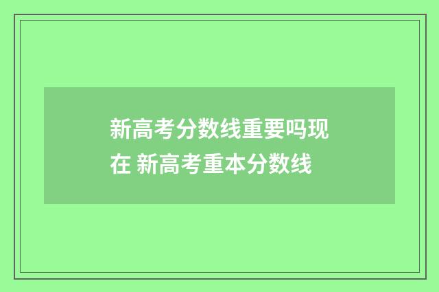 新高考分数线重要吗现在 新高考重本分数线