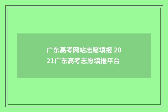 广东高考网站志愿填报 2021广东高考志愿填报平台