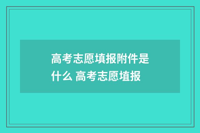 高考志愿填报附件是什么 高考志愿埴报