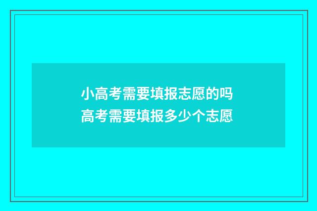 小高考需要填报志愿的吗 高考需要填报多少个志愿