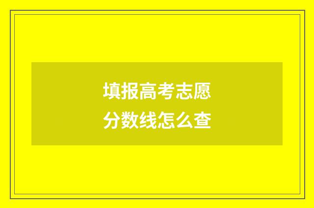 填报高考志愿分数线怎么查