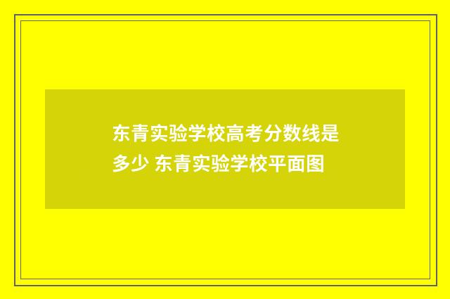 东青实验学校高考分数线是多少 东青实验学校平面图