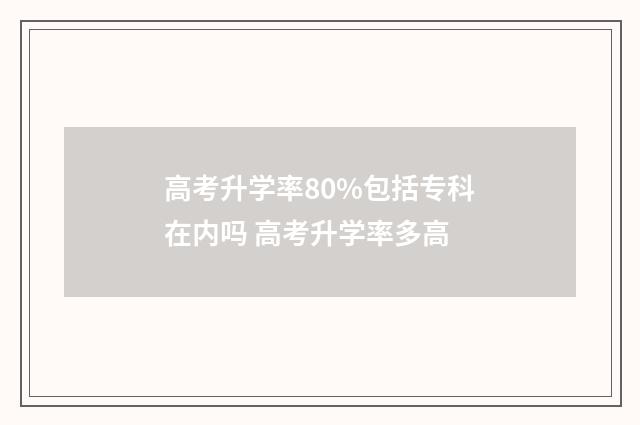 高考升学率80%包括专科在内吗 高考升学率多高