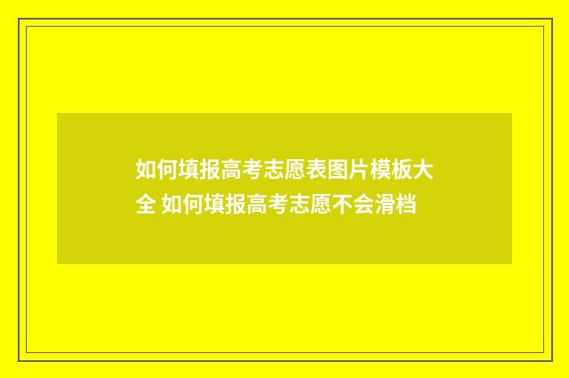如何填报高考志愿表图片模板大全 如何填报高考志愿不会滑档