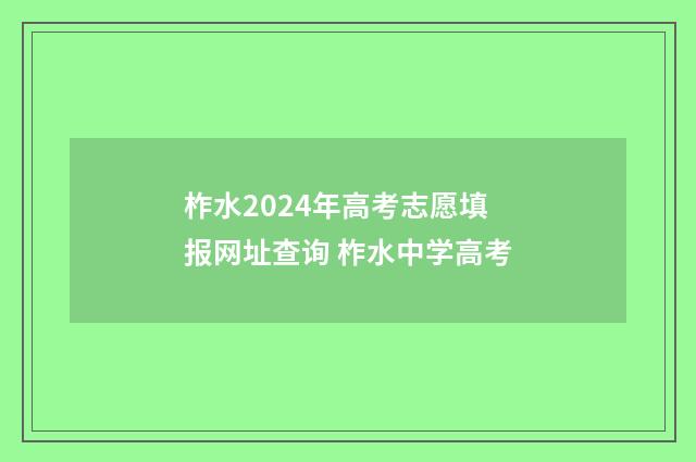 柞水2024年高考志愿填报网址查询 柞水中学高考