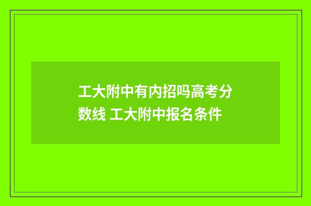 工大附中有内招吗高考分数线 工大附中报名条件