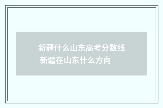 新疆什么山东高考分数线 新疆在山东什么方向