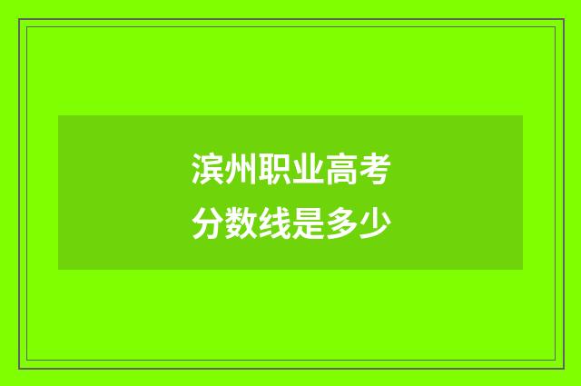 滨州职业高考分数线是多少
