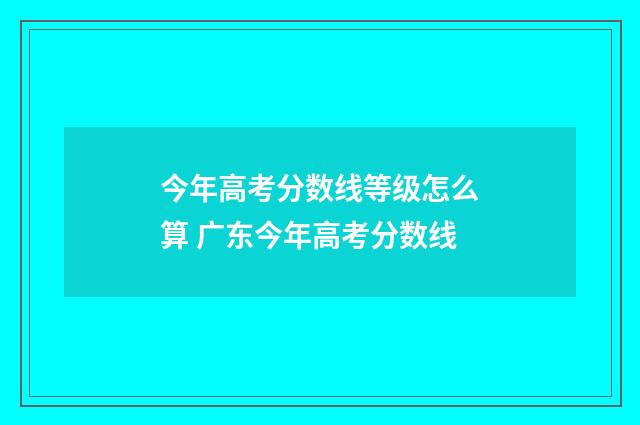 今年高考分数线等级怎么算 广东今年高考分数线