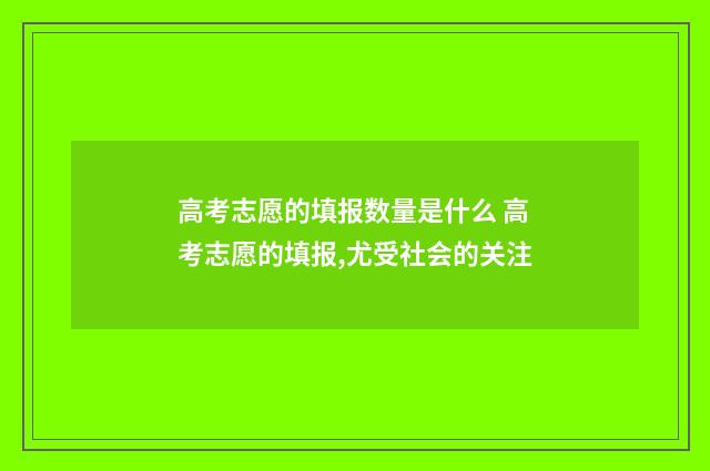 高考志愿的填报数量是什么 高考志愿的填报,尤受社会的关注