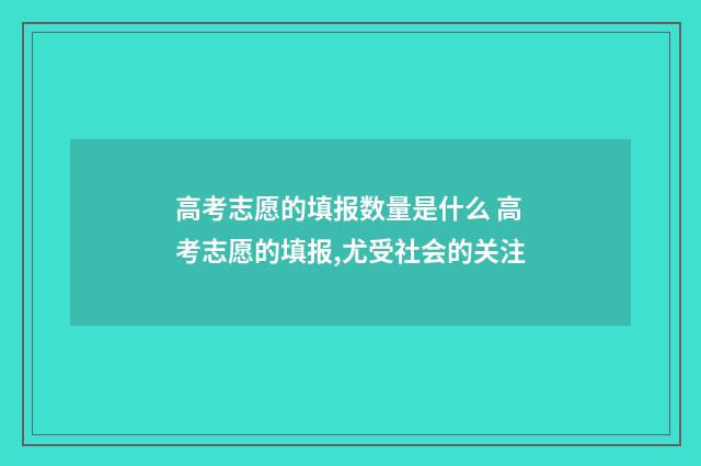 高考志愿的填报数量是什么 高考志愿的填报,尤受社会的关注