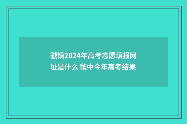虢镇2024年高考志愿填报网址是什么 虢中今年高考结果