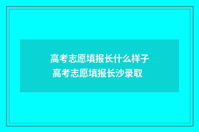 高考志愿填报长什么样子 高考志愿填报长沙录取