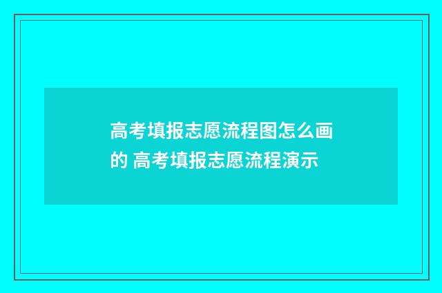 高考填报志愿流程图怎么画的 高考填报志愿流程演示
