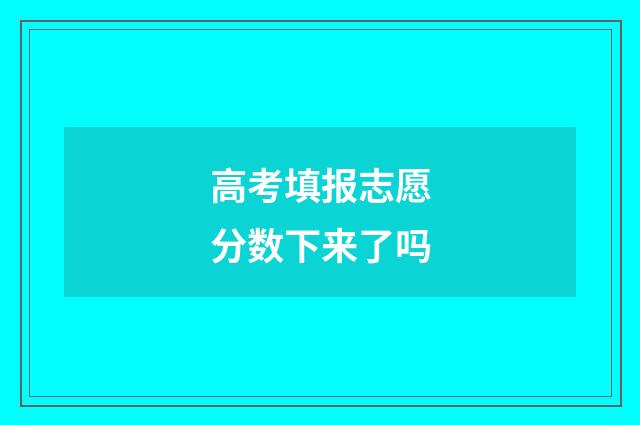 高考填报志愿分数下来了吗