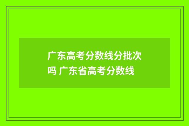 广东高考分数线分批次吗 广东省高考分数线