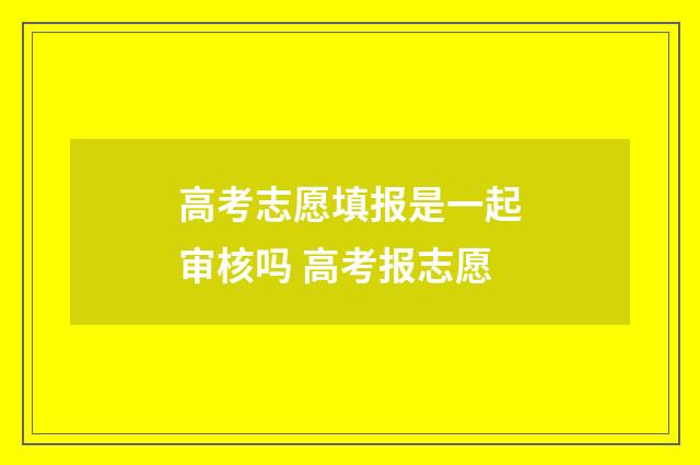 高考志愿填报是一起审核吗 高考报志愿