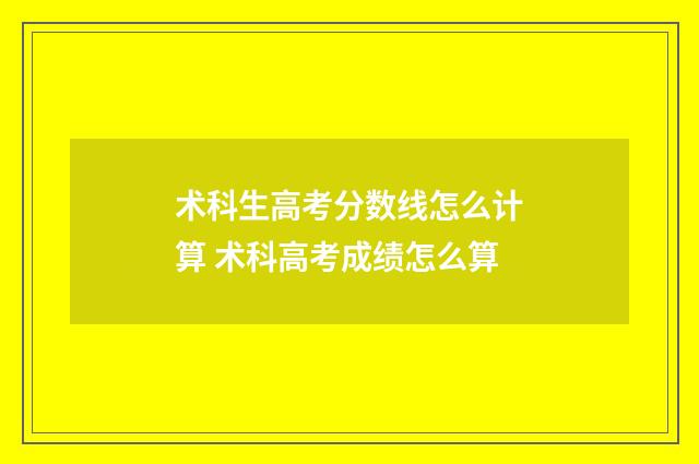 术科生高考分数线怎么计算 术科高考成绩怎么算