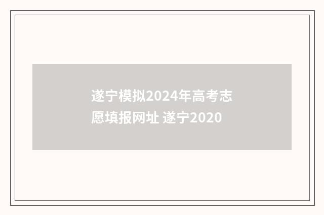 遂宁模拟2024年高考志愿填报网址 遂宁2020