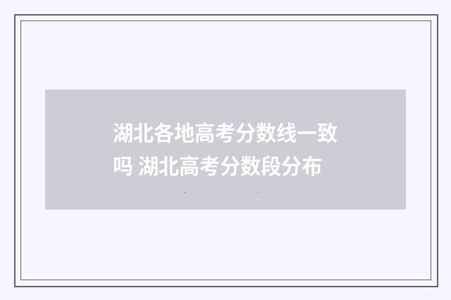 湖北各地高考分数线一致吗 湖北高考分数段分布