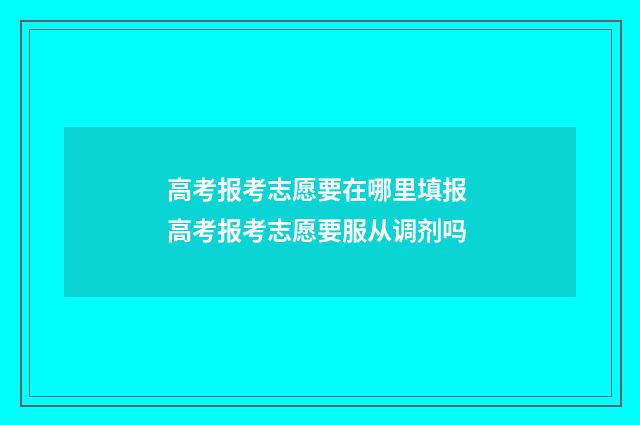 高考报考志愿要在哪里填报 高考报考志愿要服从调剂吗