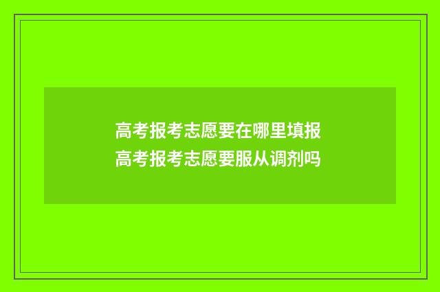 高考报考志愿要在哪里填报 高考报考志愿要服从调剂吗