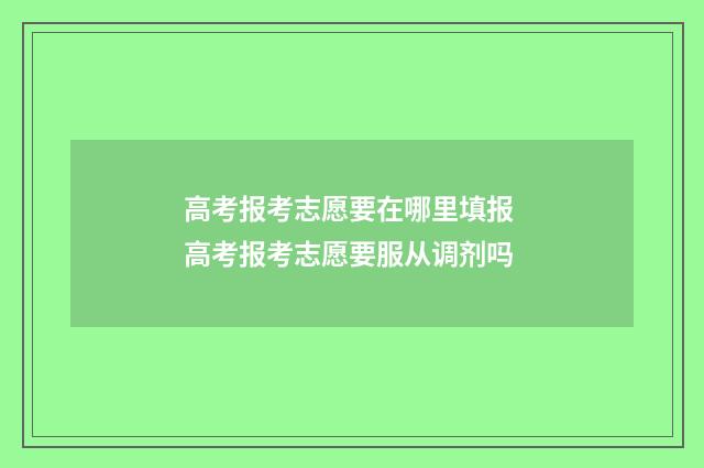 高考报考志愿要在哪里填报 高考报考志愿要服从调剂吗