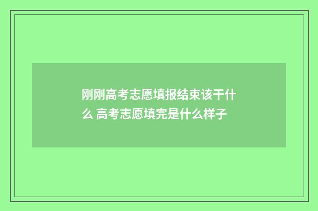 刚刚高考志愿填报结束该干什么 高考志愿填完是什么样子