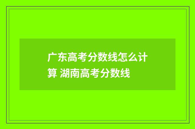 广东高考分数线怎么计算 湖南高考分数线