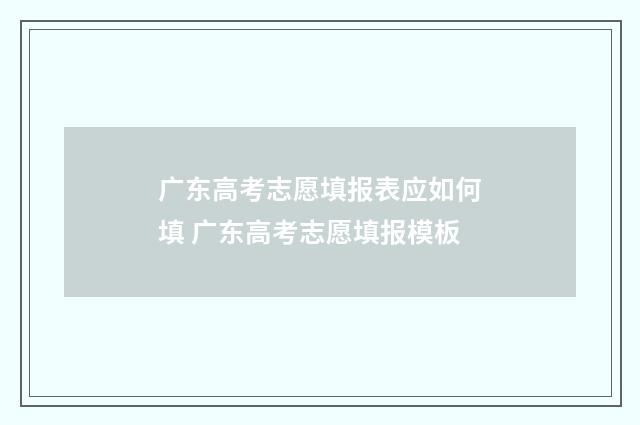 广东高考志愿填报表应如何填 广东高考志愿填报模板